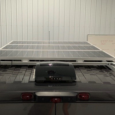 Custom roof rack, solar and cellular antenna